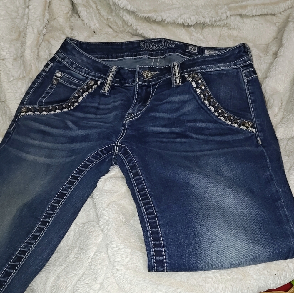 Miss Me Women's Blue Boot cut Jeans size 28